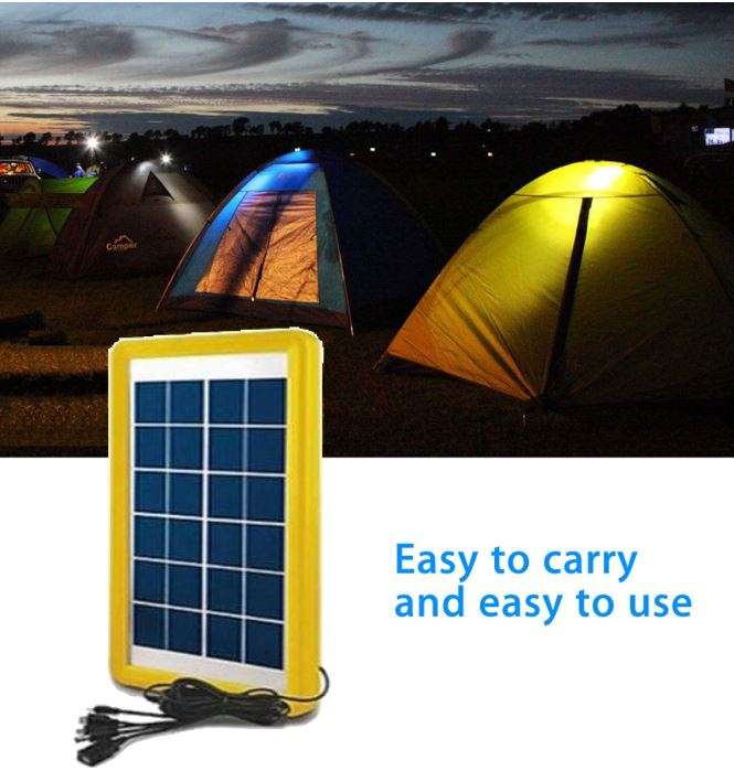6V Solar Panel with Multi Charging Points USB Charger for Charging of Electronic Devices