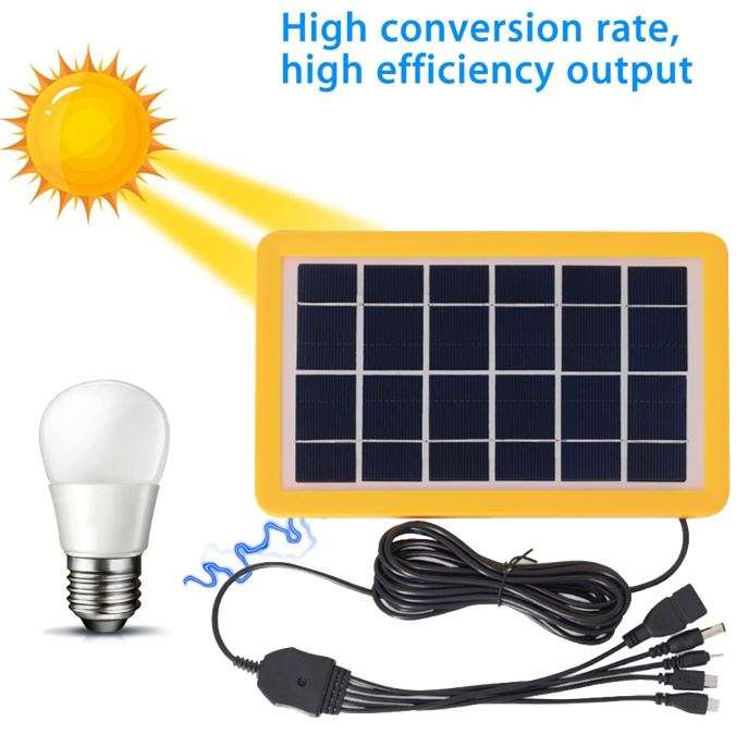 6V Solar Panel with Multi Charging Points USB Charger for Charging of Electronic Devices