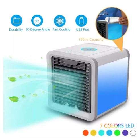 4-in-1 Portable Air Conditioner, Humidifier, Purifier & Table Lamp with 7 Calming Colours