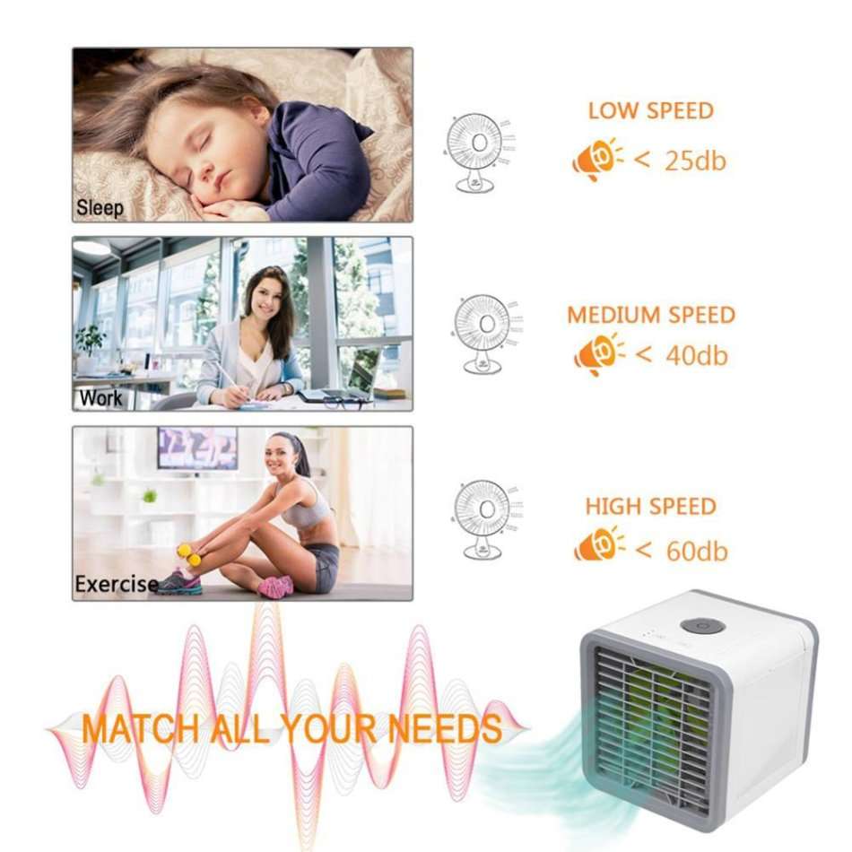 4-in-1 Portable Air Conditioner, Humidifier, Purifier & Table Lamp with 7 Calming Colours