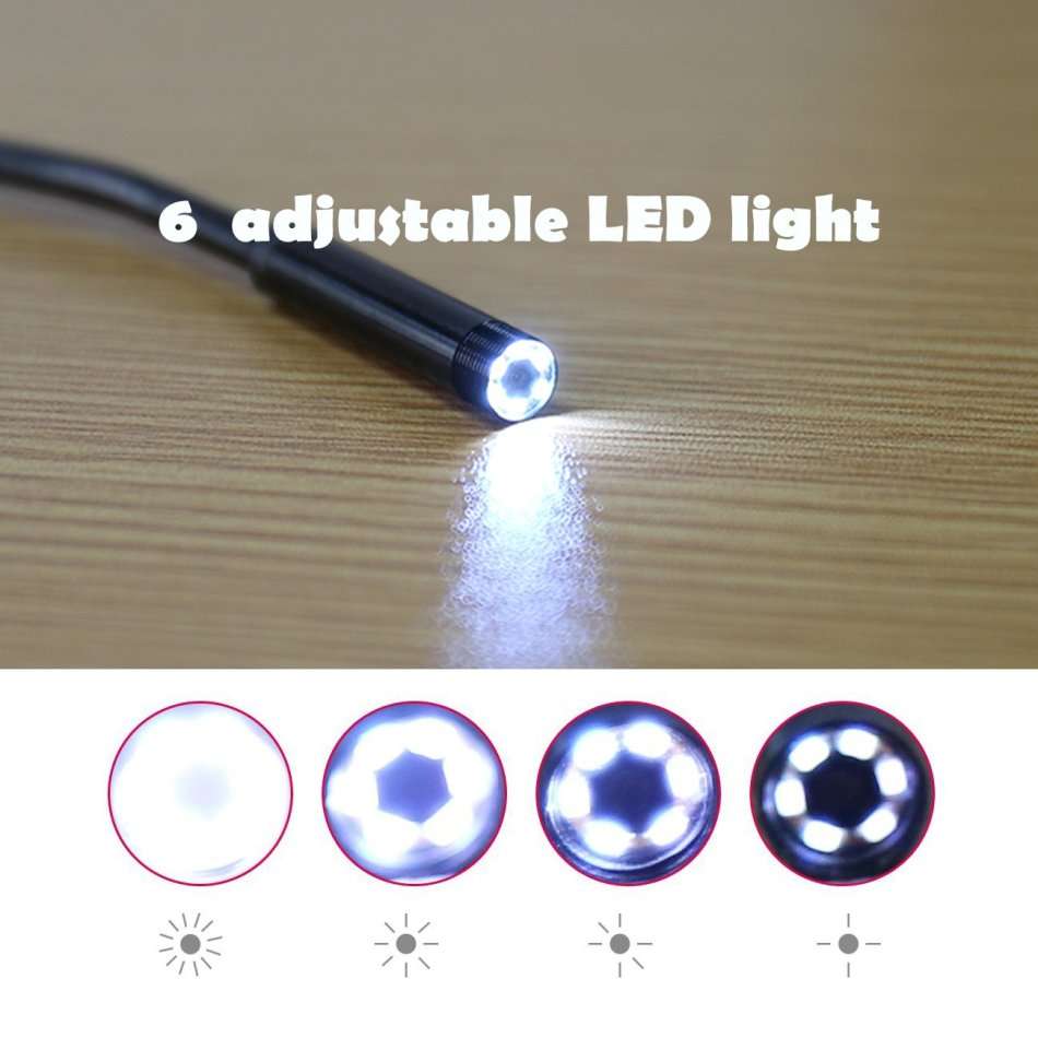 Waterproof USB Camera & Video Endoscope with Magnet, Hook and Side Mirror LOWEST COURIER FEES