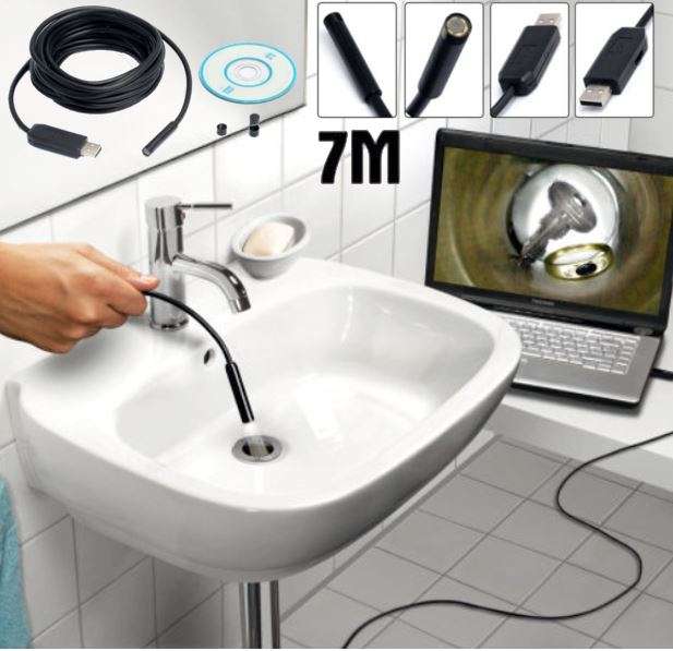 Waterproof USB Camera & Video Endoscope with Magnet, Hook and Side Mirror LOWEST COURIER FEES