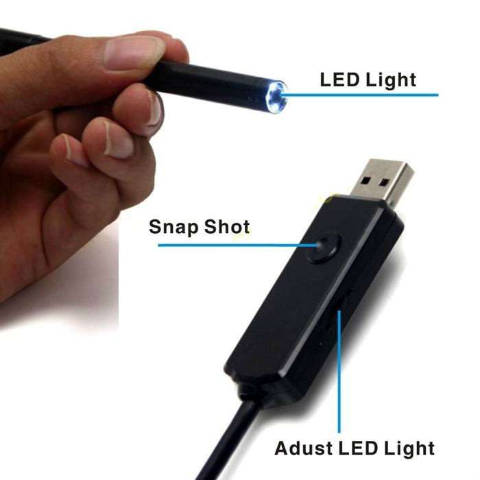 Waterproof USB Camera & Video Endoscope with Magnet, Hook and Side Mirror LOWEST COURIER FEES