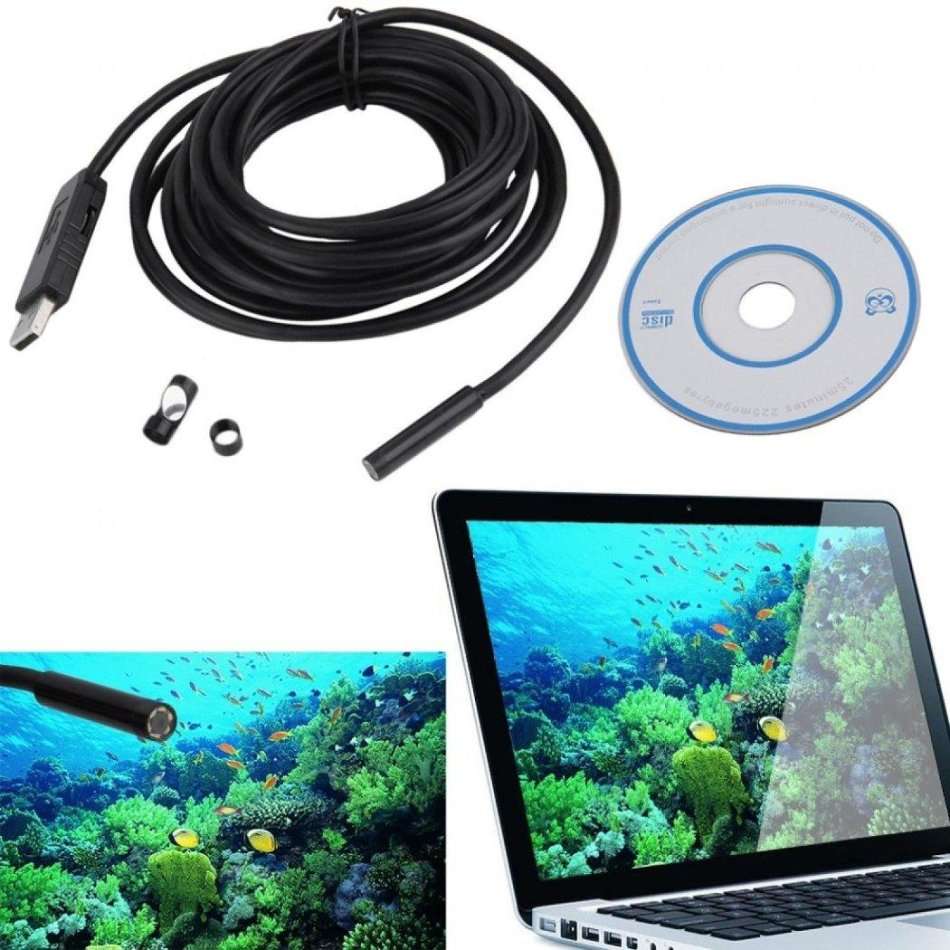 Waterproof USB Camera & Video Endoscope with Magnet, Hook and Side Mirror LOWEST COURIER FEES