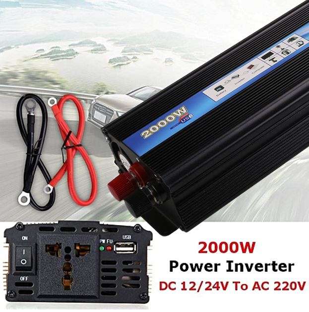 2000 WATT Power Inverter - Convert 12V DC to 220V AC (2000W Continious Power & 4000W Surge Power)