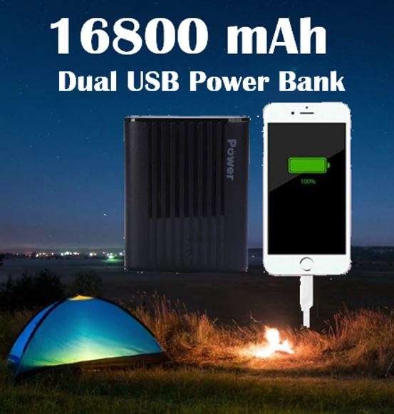 16 800mAh Dual USB Fast Charging Power Bank for Charging of Electronic Devices