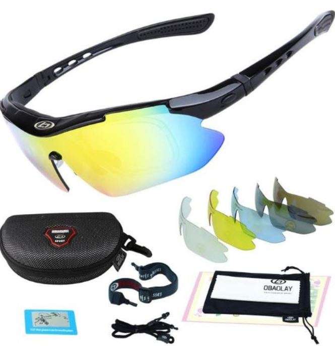 10 Piece Polarized UV400 Cycling Sunglasses with 5 changeable Lenses