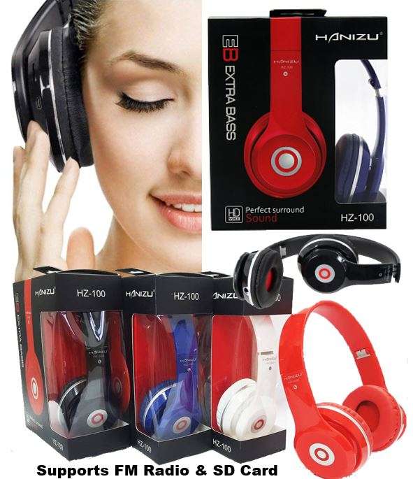 Extra Bass Rechargeable Headphones in different colours