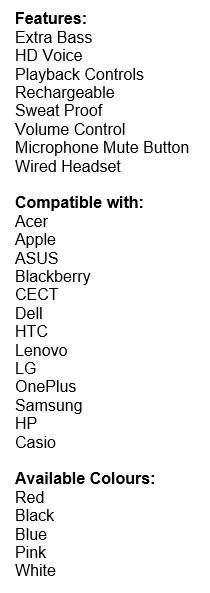 Extra Bass Rechargeable Headphones in different colours