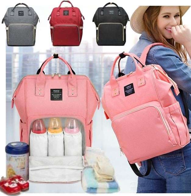 Large Capacity Baby Backpack Bag with insulated bottle pockets