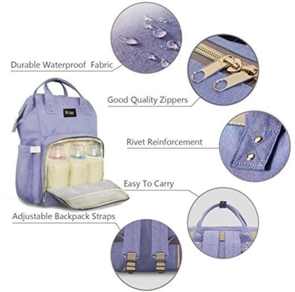 Large Capacity Baby Backpack Bag with insulated bottle pockets