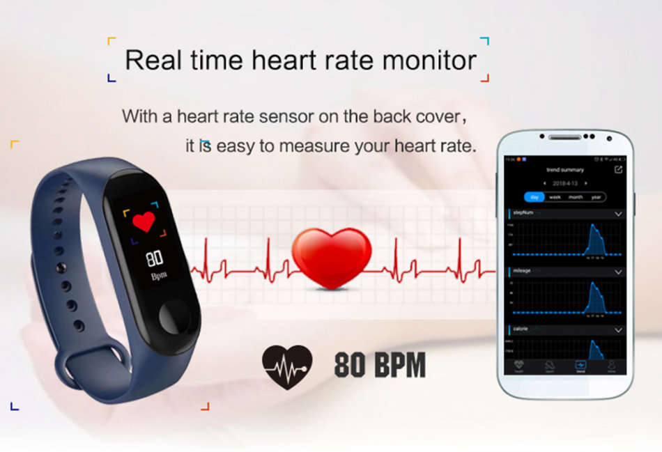 Bluetooth Health Smart Watch - Monitor Heart Rate, Blood Pressure, Blood Oxygen, Colour Screen etc.
