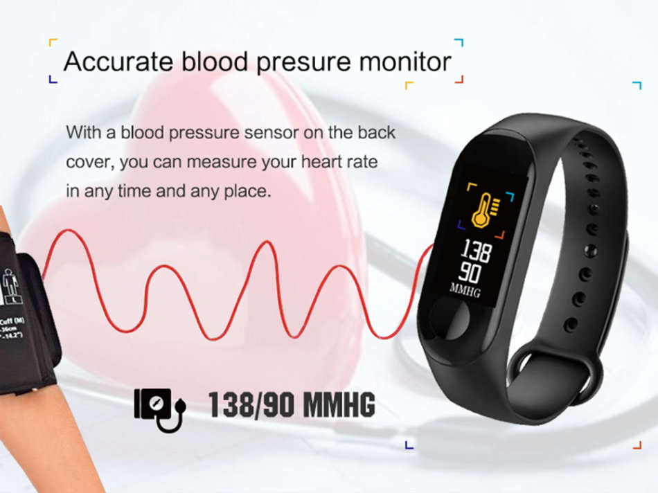 Bluetooth Health Smart Watch - Monitor Heart Rate, Blood Pressure, Blood Oxygen, Colour Screen etc.