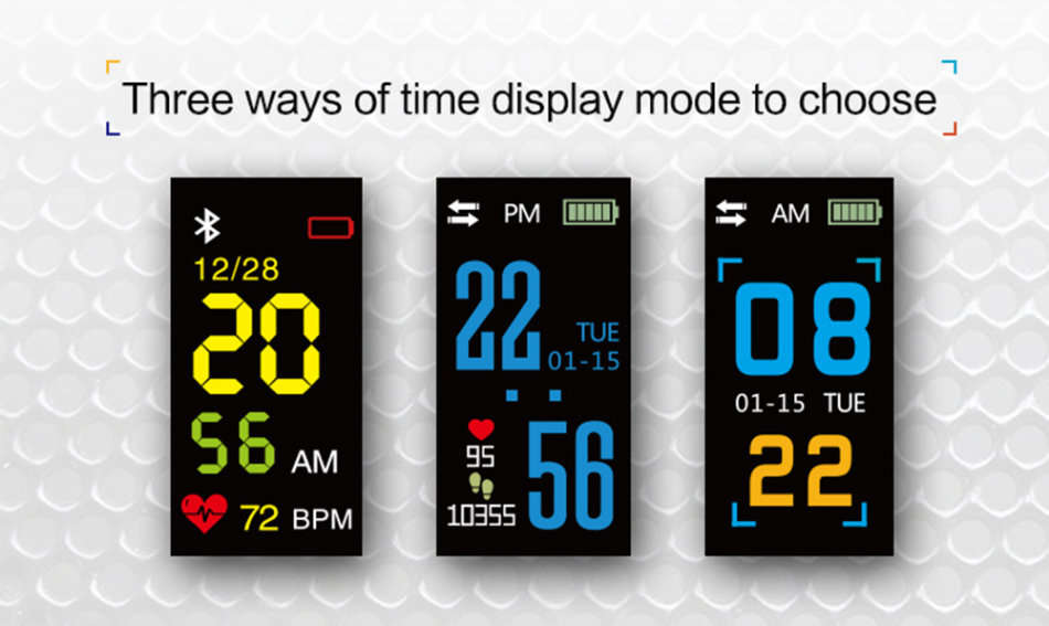 Bluetooth Health Smart Watch - Monitor Heart Rate, Blood Pressure, Blood Oxygen, Colour Screen etc.