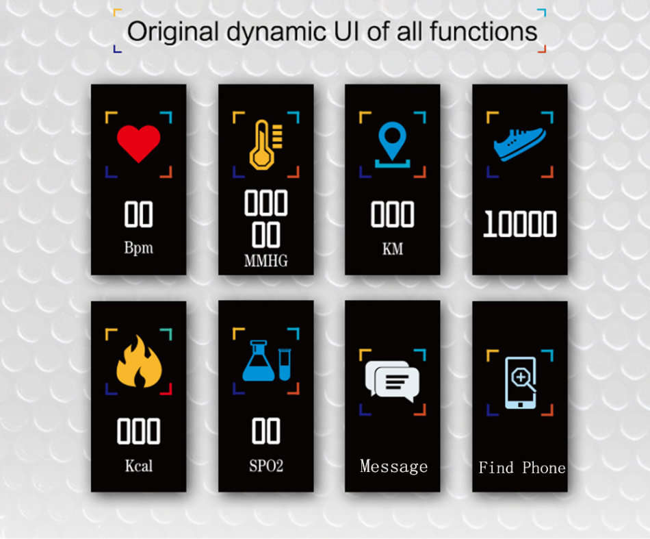 Bluetooth Health Smart Watch - Monitor Heart Rate, Blood Pressure, Blood Oxygen, Colour Screen etc.