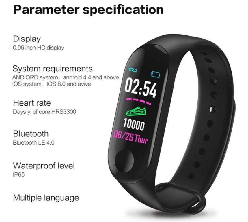 Bluetooth Health Smart Watch - Monitor Heart Rate, Blood Pressure, Blood Oxygen, Colour Screen etc.