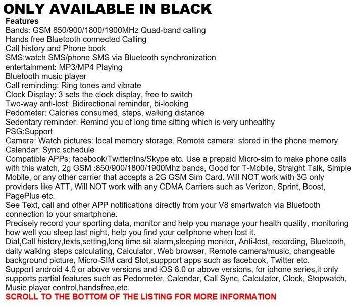 Professional Smart Watch Phone, Bluetooth, Camera, Sleep Monitor, Support SIM & SD Card, Pedometer