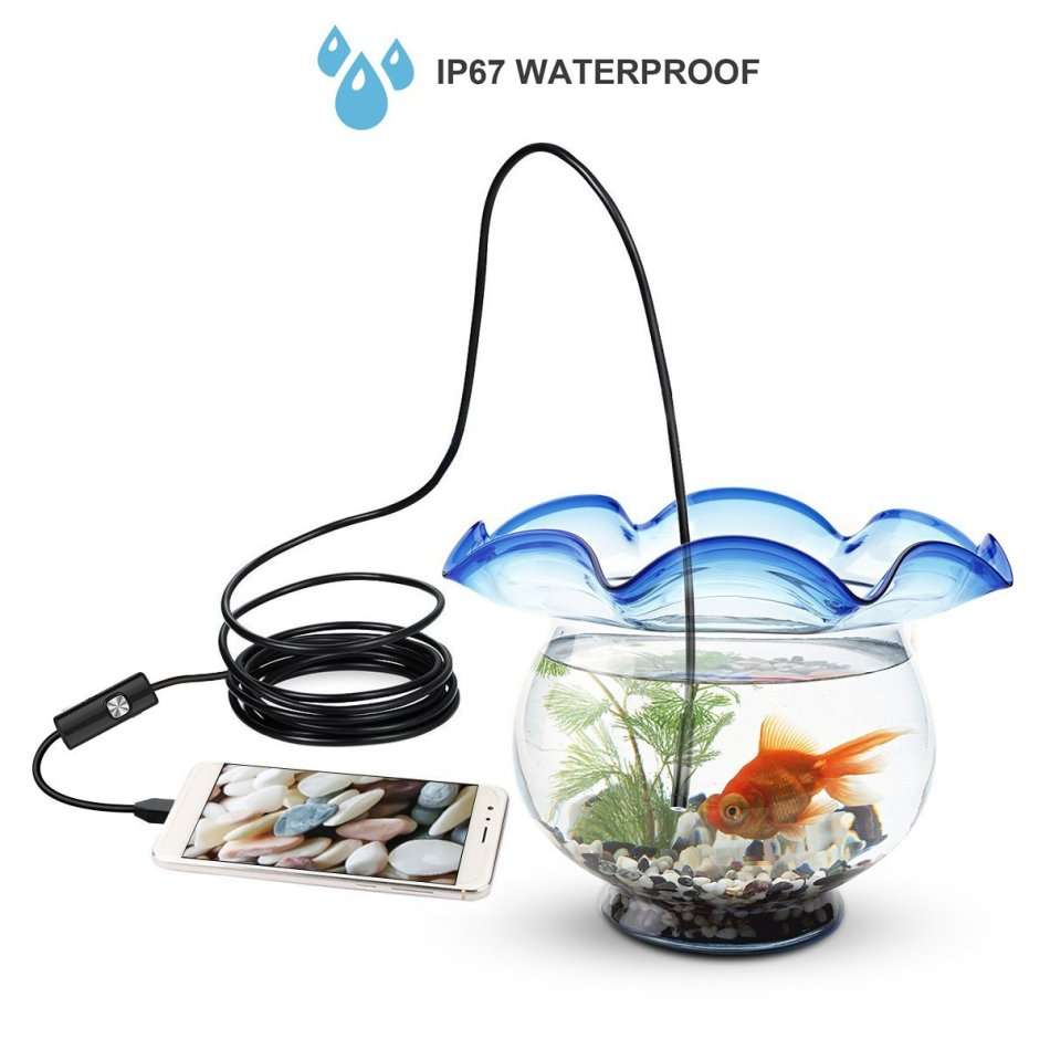 3-in-1 HD Waterproof Type-C, Micro USB & PC Endoscope Camera & Video Camera - 10 meters