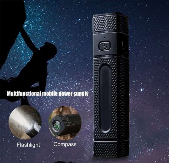 3in1 5600mAh Fast Charge Power bank with 4 modes flashlight and compass