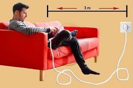 3m Premium Flat USB Cable for Charging of Devices, Move around the room while you charge your device