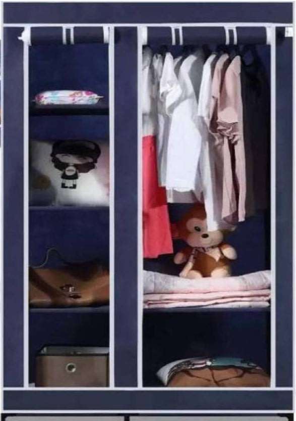 Portable Canvas Wardrobe with 5 Shelves to neatly store your necessities