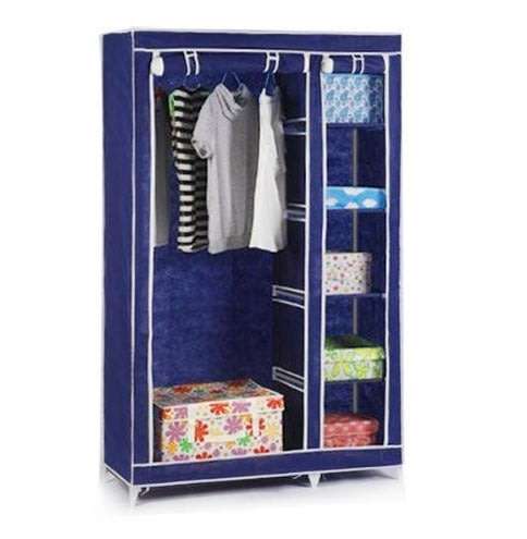 Portable Canvas Wardrobe with 5 Shelves to neatly store your necessities