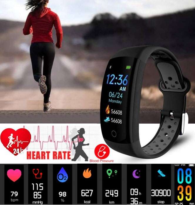 Bluetooth Fitness Tracker Smart Watch - Monitor Heart Rate, Blood Pressure, Blood Oxygen, Pedometer