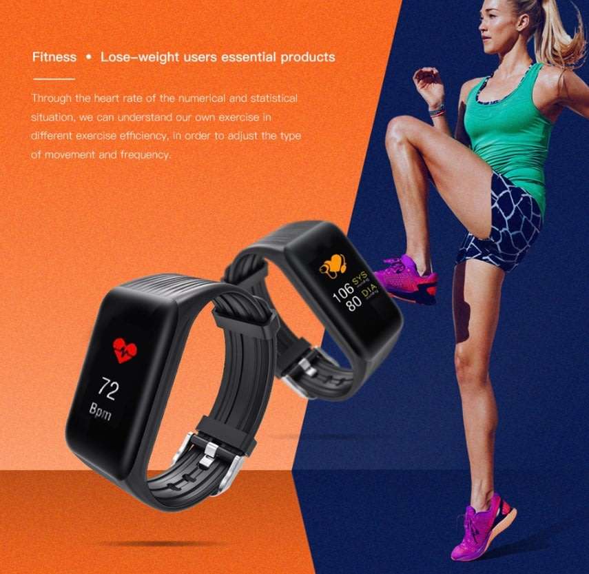 Bluetooth Fitness Tracker Smart Watch - Monitor Heart Rate, Blood Pressure, Blood Oxygen, Pedometer