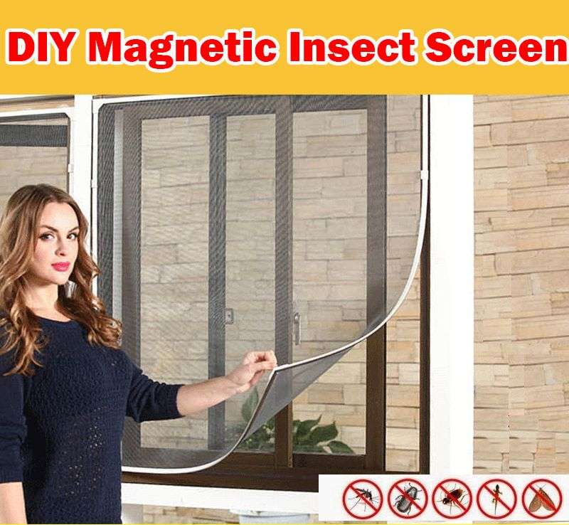 DIY Magnetic Mosquito & Insect Screening Net Kit 150 x 180 cm, Easy to Install and to Remove