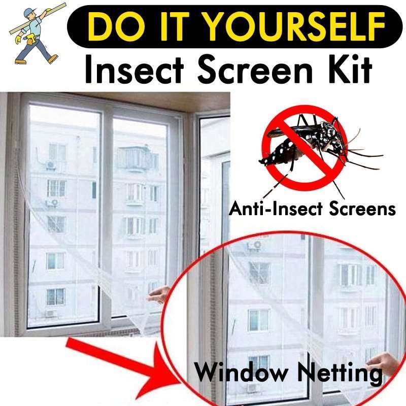 DIY Magnetic Mosquito & Insect Screening Net Kit 150 x 180 cm, Easy to Install and to Remove