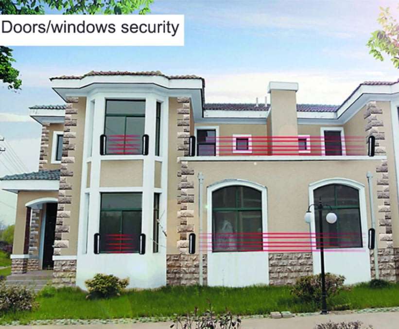 Waterproof Infrared Photoelectric IntrutionTwin-Beam Detector Alarm System