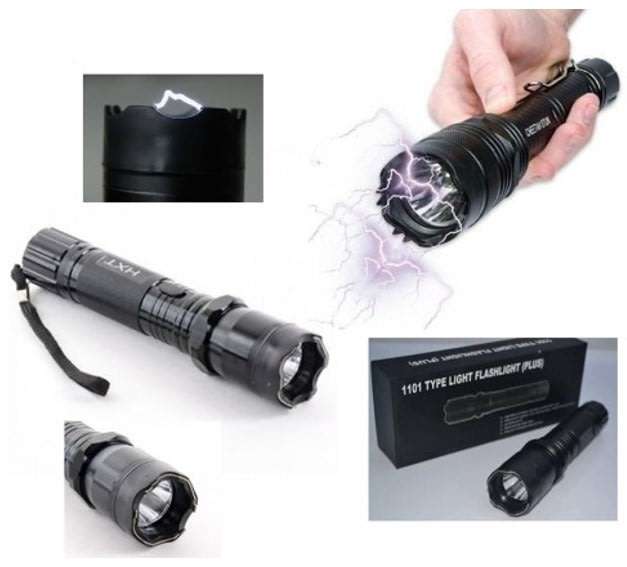 High Power Self Defense Electro Shock Stun Gun Flash Light with Built-in Rechargeable Battery