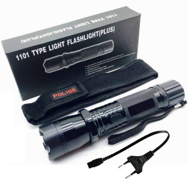 High Power Self Defense Electro Shock Stun Gun Flash Light with Built-in Rechargeable Battery