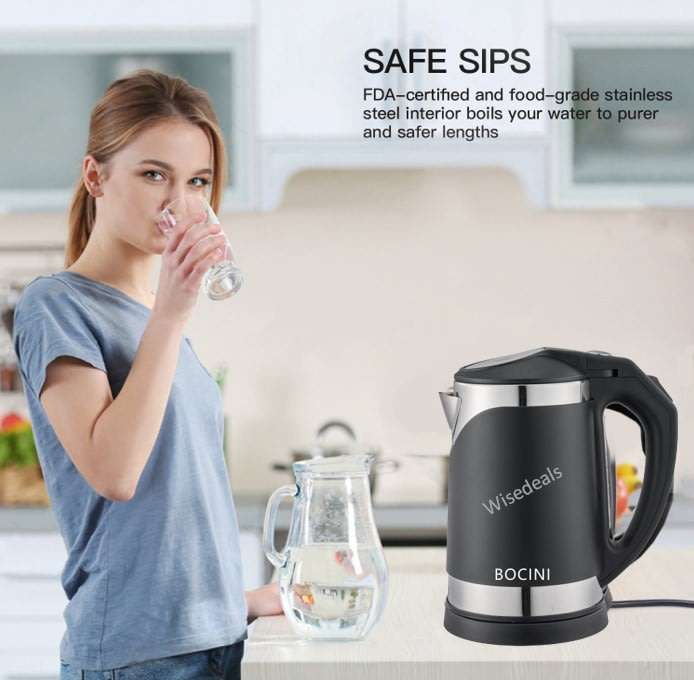 Electric Cordless Stainless Steel Kettle with Boil Dry Protection