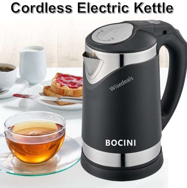 Electric Cordless Stainless Steel Kettle with Boil Dry Protection