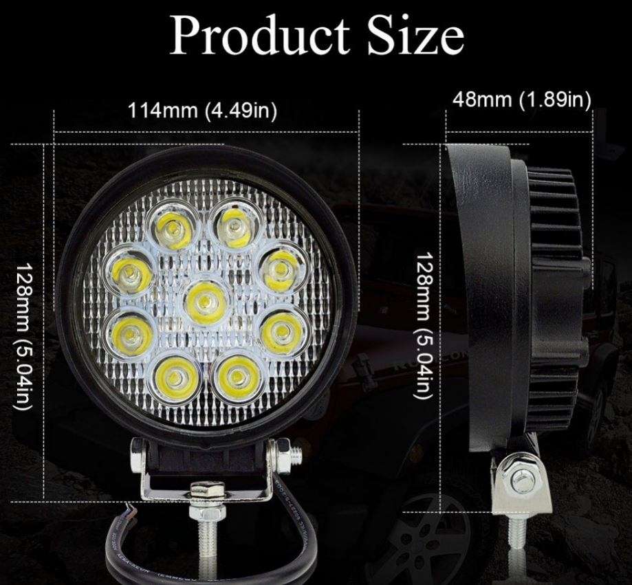 42 Watt Waterproof Pure White 6000K LED Work Flood Spot Light