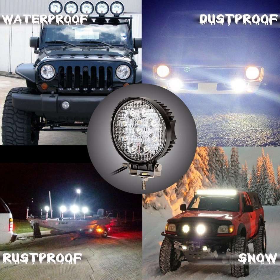 42 Watt Waterproof Pure White 6000K LED Work Flood Spot Light