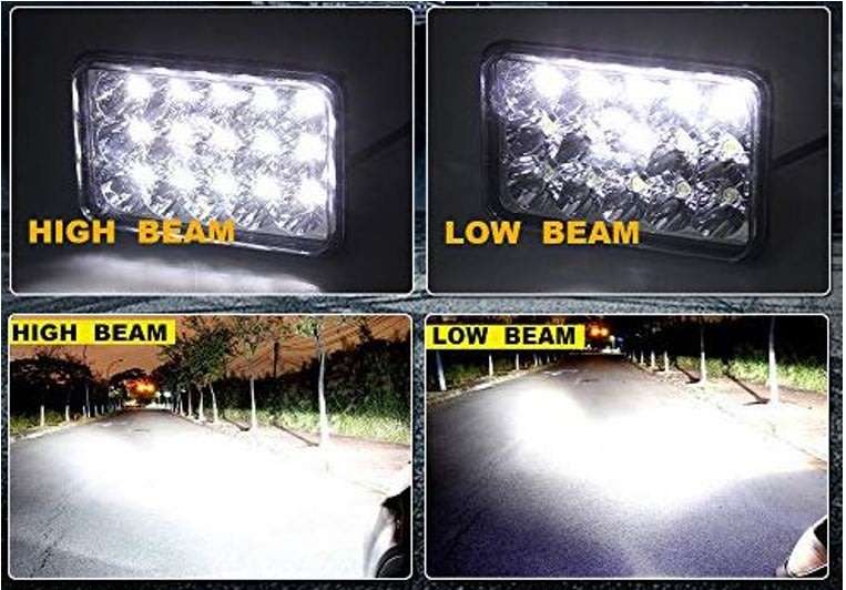 45 Watt 4" X 6" LED Headlight - Waterproof and Fit most vehicles with sealed beam headlights