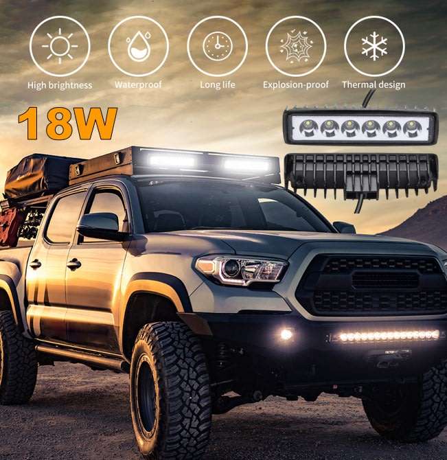 Powerful and Very Bright 18 Watt CREE LED Work Light Bar