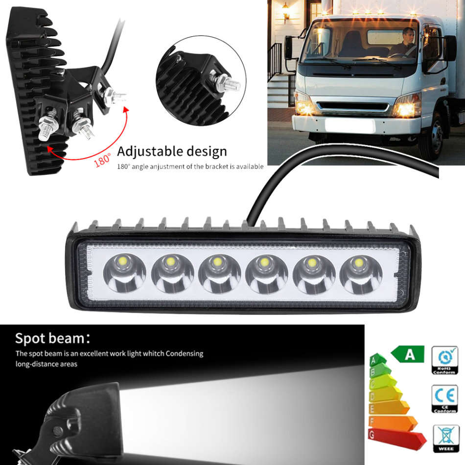 Powerful and Very Bright 18 Watt CREE LED Work Light Bar