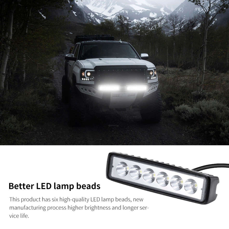 Powerful and Very Bright 18 Watt CREE LED Work Light Bar