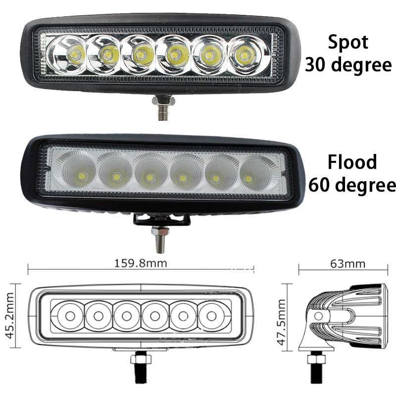Powerful and Very Bright 18 Watt CREE LED Work Light Bar