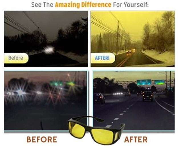 HD Vision Sunglasses - Fits Over Your Prescription Glasses (2 piece Pack - 1 day & 1 night)