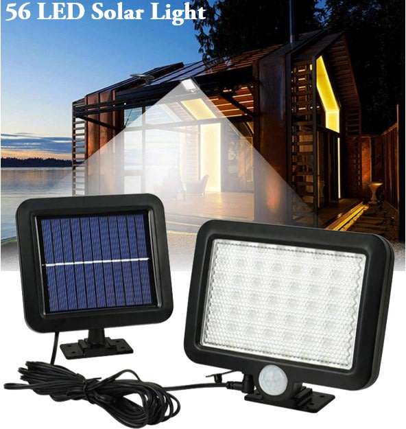 56 LED Multi functional Solar Energy PIR Motion Sensor Detection Flood Light Kit