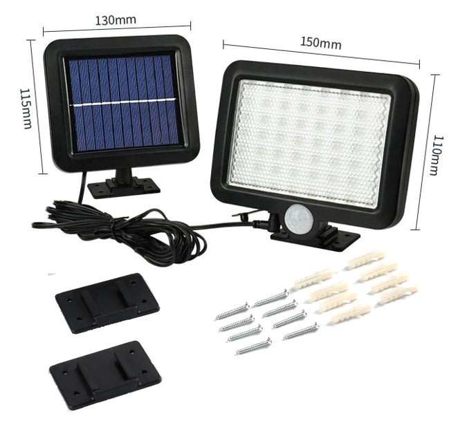 56 LED Multi functional Solar Energy PIR Motion Sensor Detection Flood Light Kit