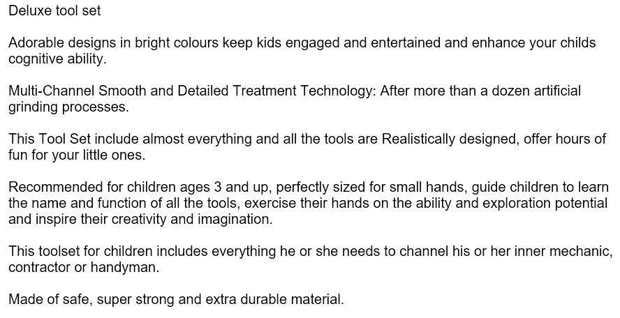 Deluxe Tool Set - Include almost everything & all Tools are Realistically Designed