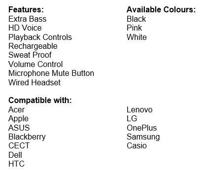 Extra Bass Rechargeable Headphones in different colours