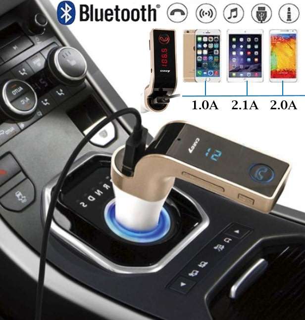 LED Bluetooth Car Kit, Charger FM Transmitter With MP 3, Handsfree Calls, Dual USB For Phone, Tablet