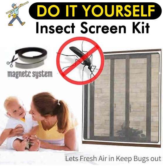 DIY Magnetic Mosquito & Insect Screening Net Kit 150 x 180 cm, Easy to Install and to Remove