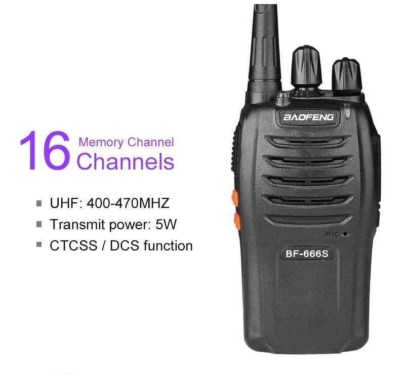 2 Piece Handheld Two-way Radio Set with Earphones,16 Channels, 3 - 5 km talking range etc